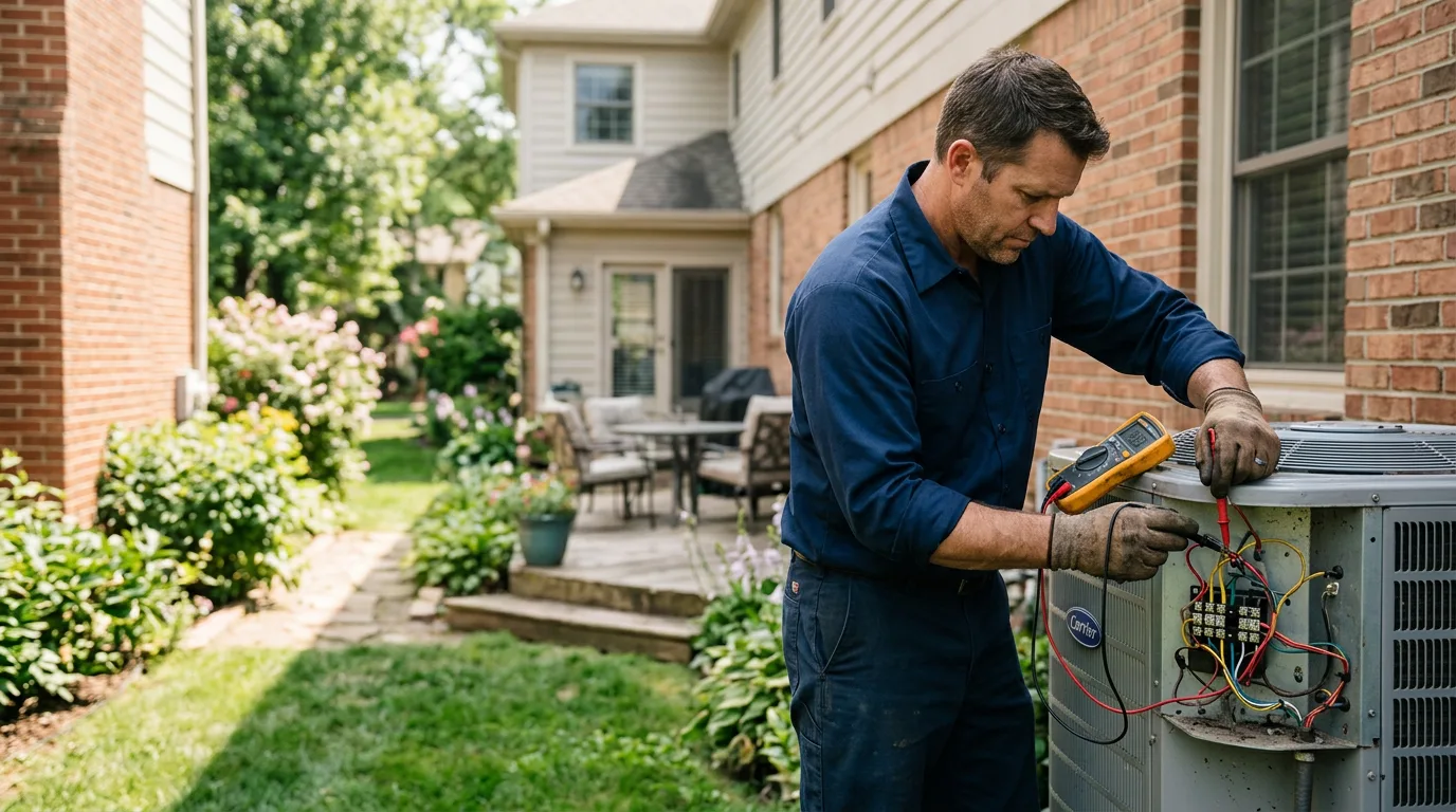 HVAC technician working near Lansing, IA